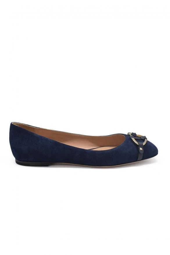 商品Valentino|Luxury shoes for women valentino blue suede ballerina,价格¥3049,第1张图片