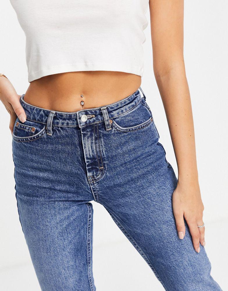 Topshop straight jeans in mid blue商品第3张图片规格展示
