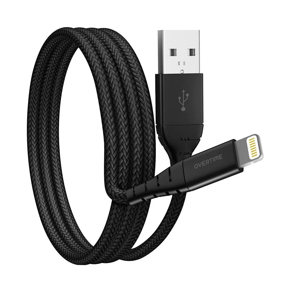 商品Overtime|Apple MFi Certified iPhone 11/XR/SE/10/8 6ft Charging Cable | USB to Lightning Cable for iPhone - Black,价格¥112,第1张图片