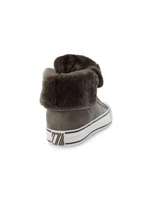 商品Ash|Suede & Faux Fur High-Top Sneakers,价格¥556,第3张图片详细描述