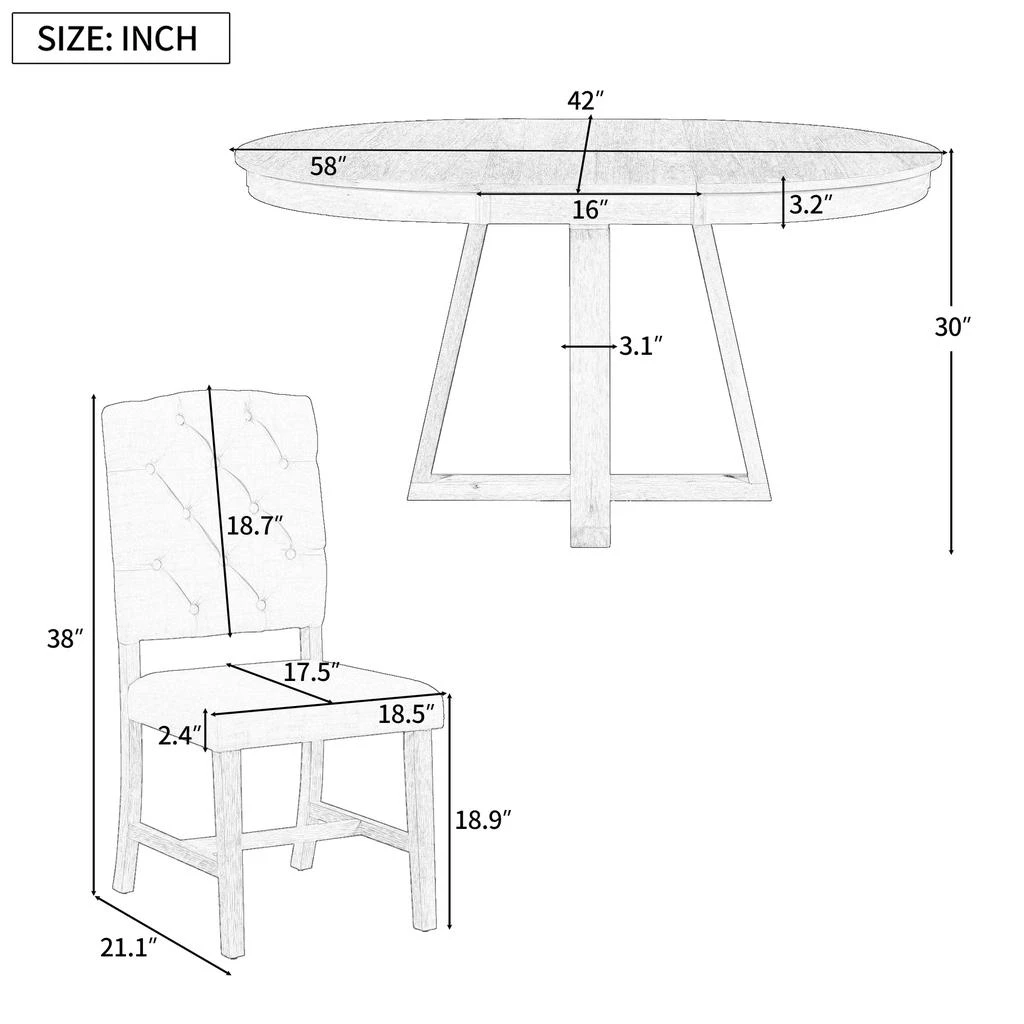 商品Simplie Fun|5-Piece Retro Functional Dining Set,价格¥9526,第4张图片详细描述