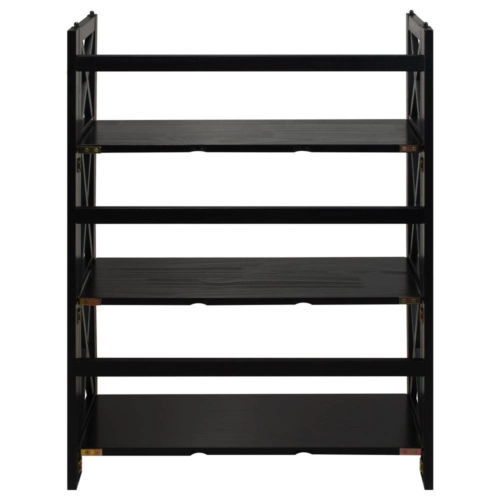 商品Casual Home|Montego 3-Shelf Folding Bookcase -Black,价格¥873,第4张图片详细描述