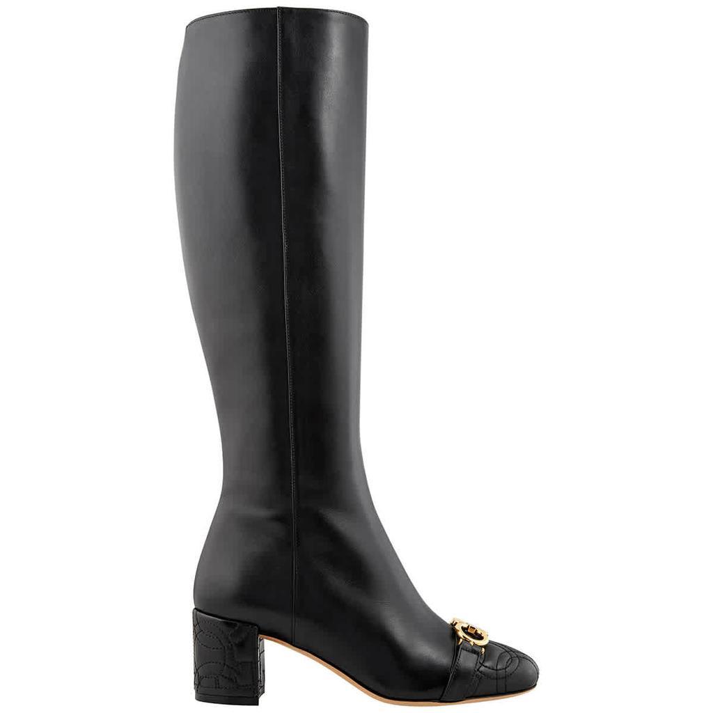 商品Salvatore Ferragamo|Black Lilla Quilted Gancini Boots,价格¥6292,第1张图片