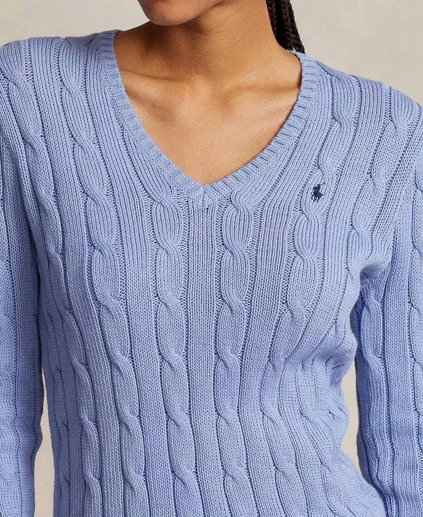 商品Ralph Lauren|Women's Cable-Knit Cotton V-Neck Sweater,价格¥1244,第3张图片详细描述