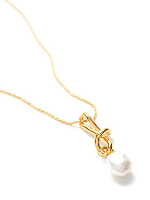 Molten Pearl 18K Gold-Plate & Baroque Pearl Pendant Necklace商品第2张图片规格展示