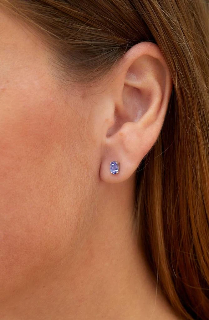商品Savvy Cie Jewels|Sterling Silver Oval Tanzanite Stud Earrings,价格¥601,第2张图片详细描述