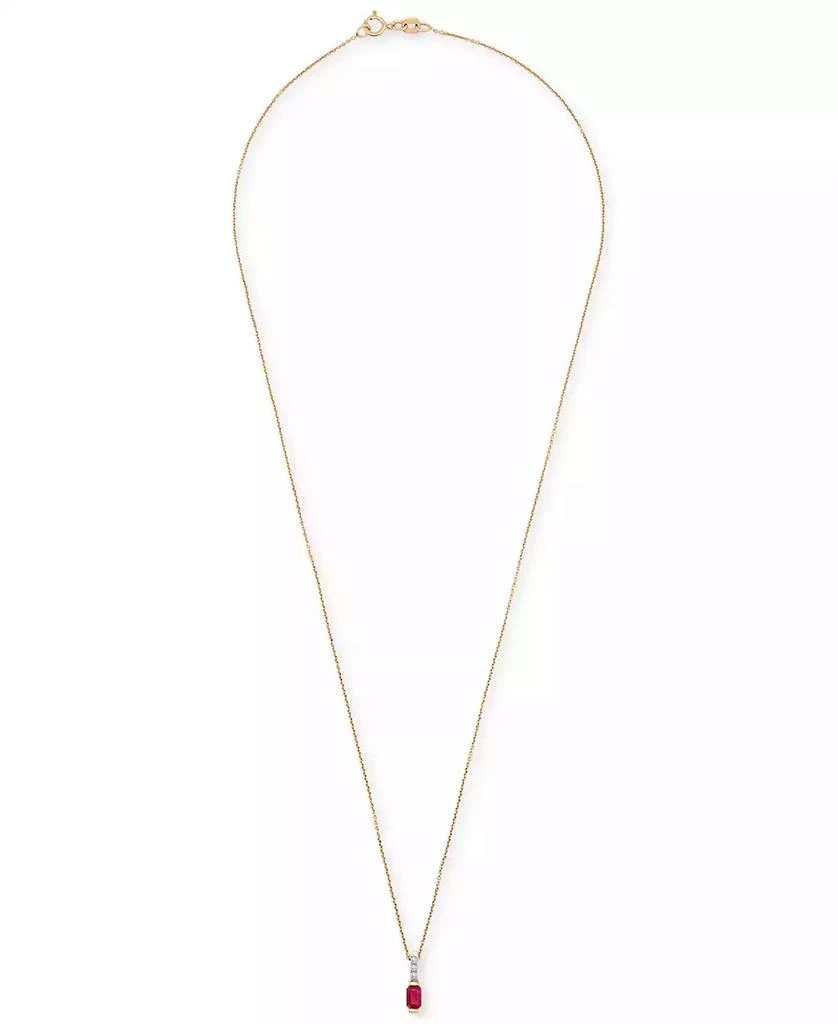 商品Macy's|2-Pc. Set Lab-Created Ruby (3/4 ct. t.w.) & Diamond (1/20 ct. t.w.) Emerald-Cut Pendant Necklace & Ring in 14k Gold-Plated Sterling Silver,价格¥1148,第4张图片详细描述