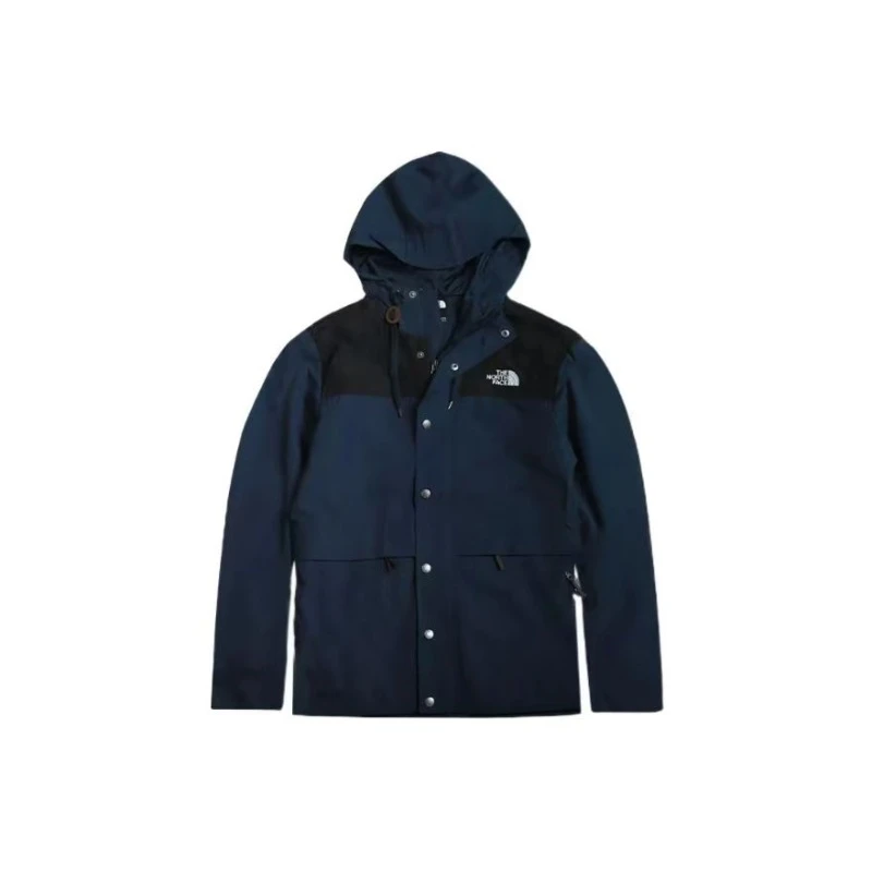 商品[国内直发] The North Face|北面  山系户外品牌logo设计色块撞色连帽舒适简约  防水防风防泼水冲锋衣 通用 蓝色,价格¥1000,第1张图片