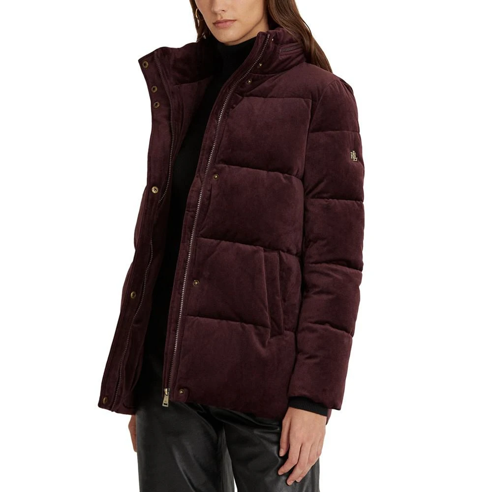 商品Ralph Lauren|Women's Velvet Hooded Puffer Coat,价格¥1874,第3张图片详细描述