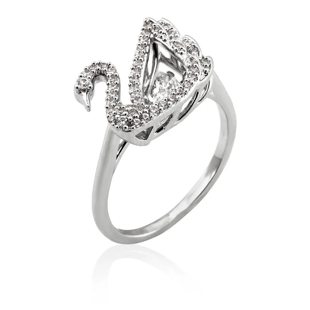 商品Swarovski|Rhodium Plated Dancing Swan Ring,价格¥517,第1张图片