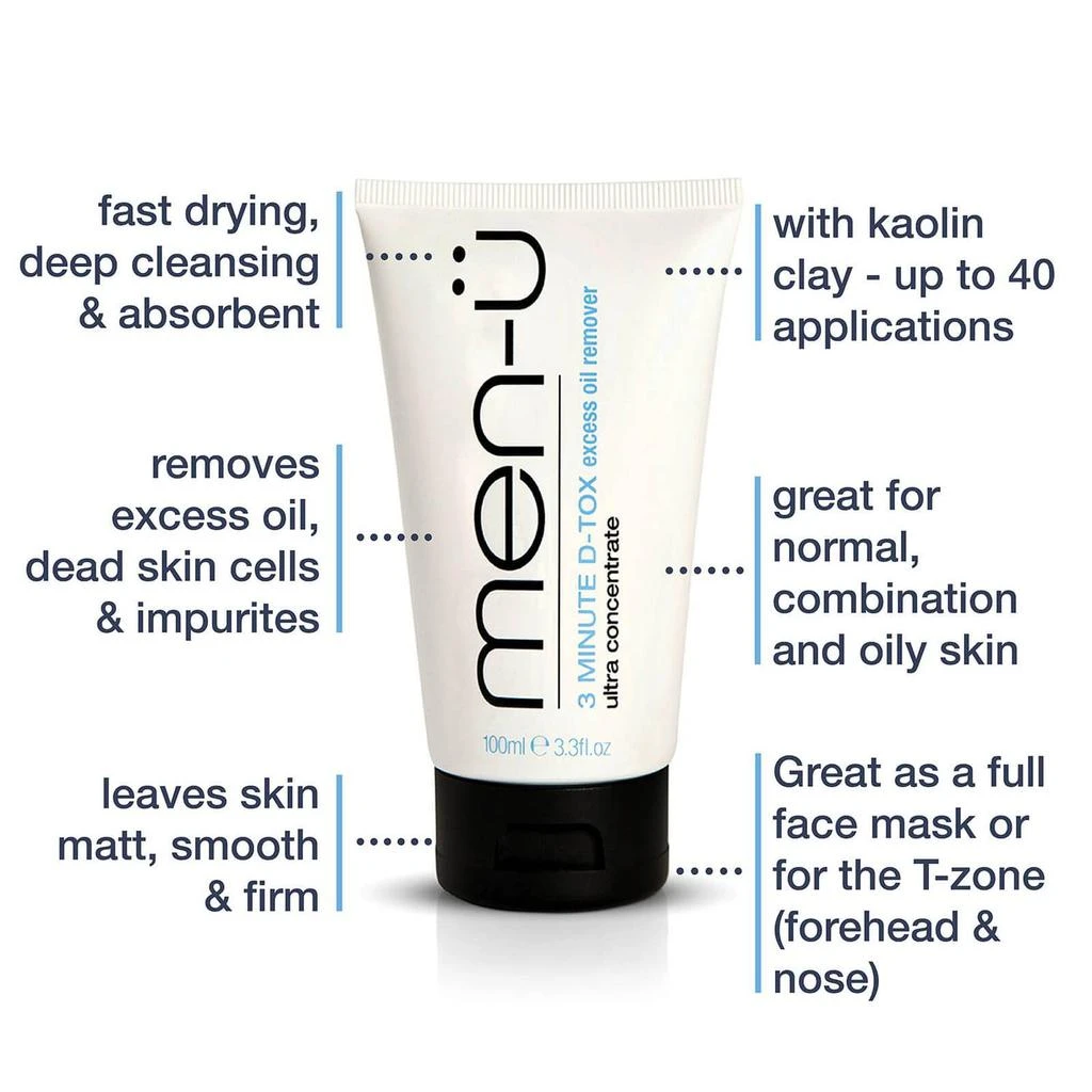 商品The Hut|men-ü D-Tox Deep Clean Clay Mask (100ml),价格¥164,第3张图片详细描述