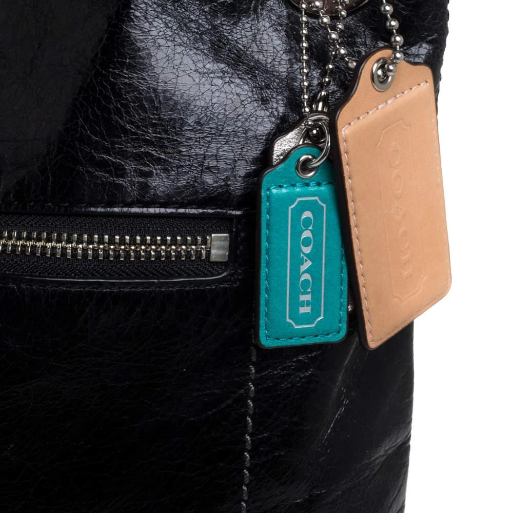 Coach Black Crackled Leather Chain Tote 商品