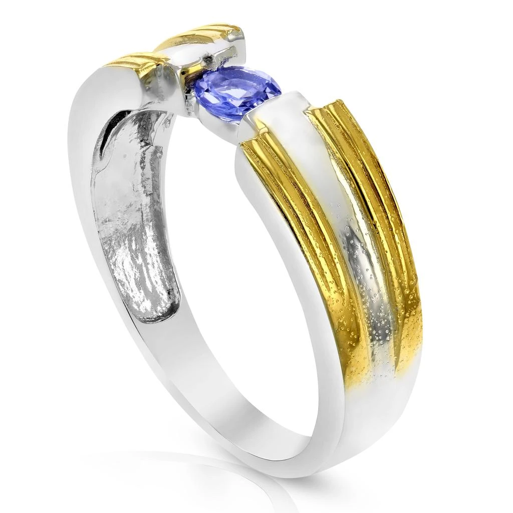 商品Vir Jewels|1/4 cttw Tanzanite Ring in .925 Sterling Silver with Rhodium Plating Round Shape,价格¥318,第2张图片详细描述