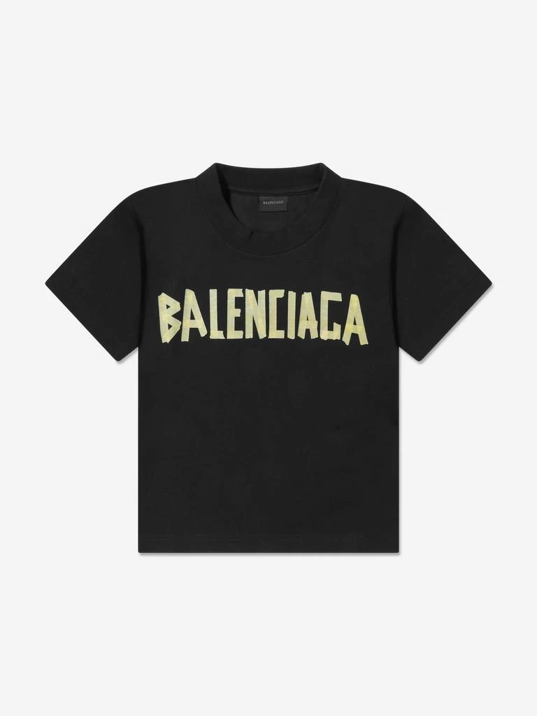 商品Balenciaga|Balenciaga Kids Logo T-Shirt in Black,价格¥1911,第1张图片