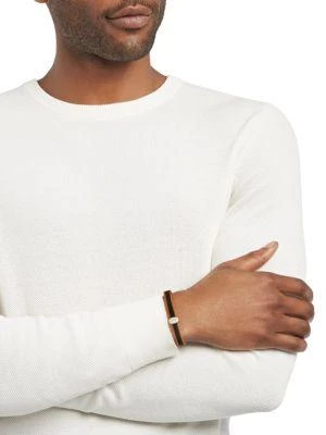 商品ALOR|18K White Gold & Two-Tone Stainless Steel Cable Bracelet,价格¥1974,第2张图片详细描述
