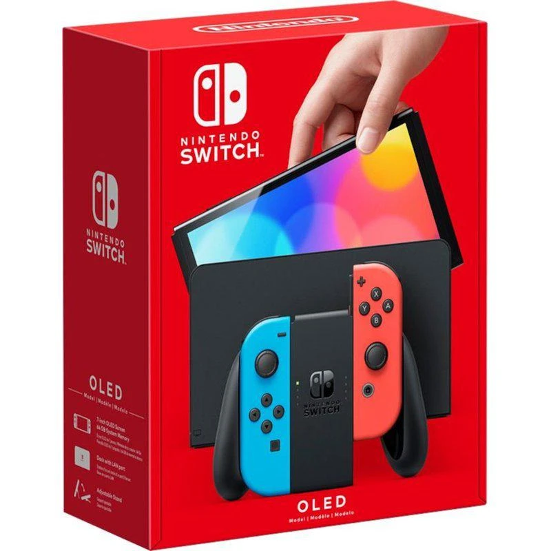 商品Nintendo|Switch OLED Model Neon Blue/Neon Red Set,价格¥3246,第1张图片