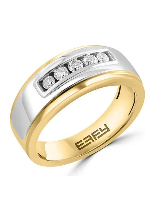 商品Effy|Mens Gold Plated Diamond Ring In Sterling Silver,价格¥1913,第1张图片