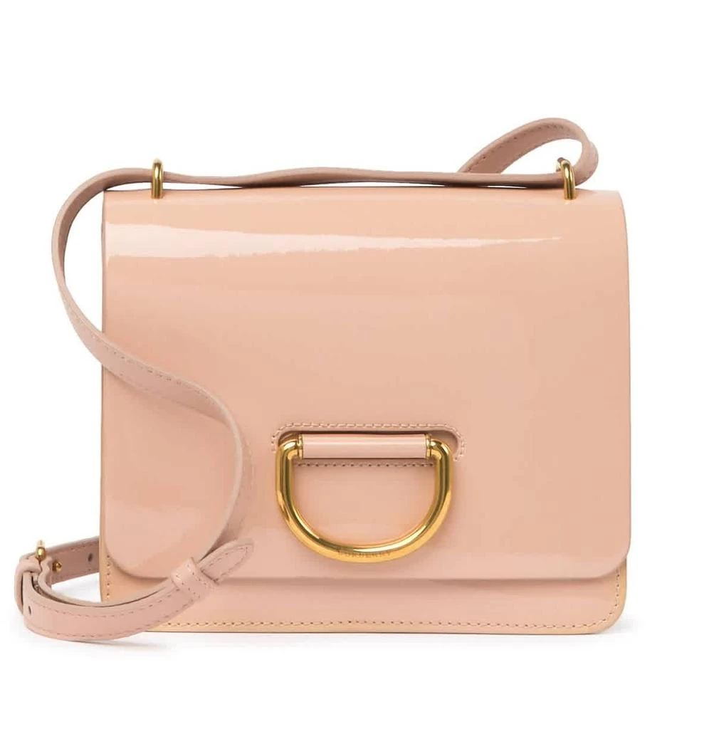 商品Burberry|Burberry Pale Fawn Pink Small Patent Leather D-ring Bag,价格¥3538,第1张图片