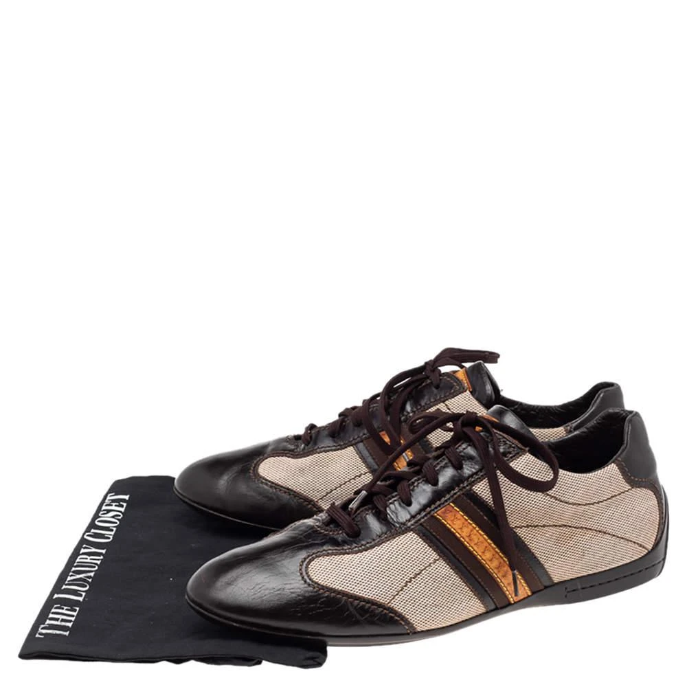 Louis Vuitton Brown/Beige Canvas and Leather Low Top Sneakers Size 44 商品
