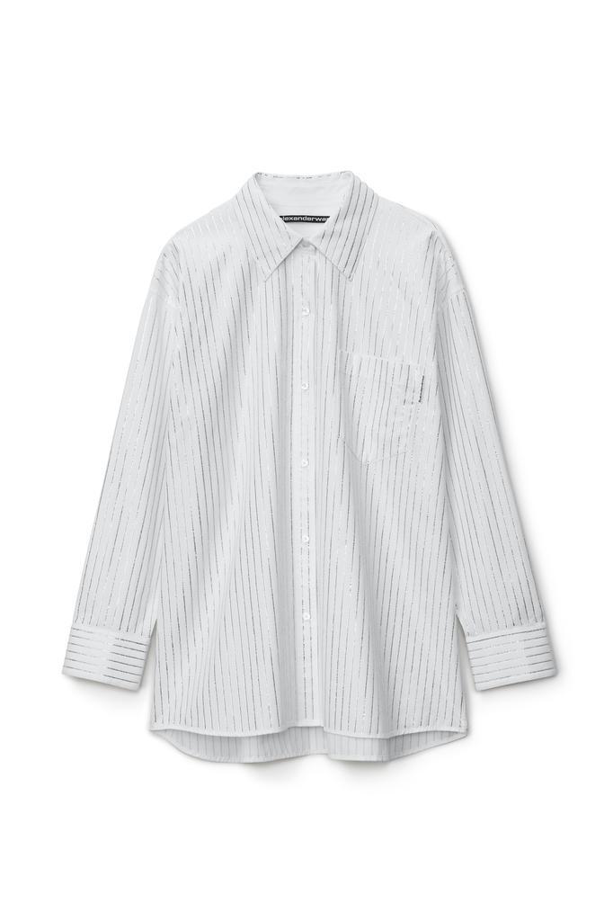 商品Alexander Wang|CRYSTAL HOTFIX SHIRT IN COTTON,价格¥5143,第1张图片