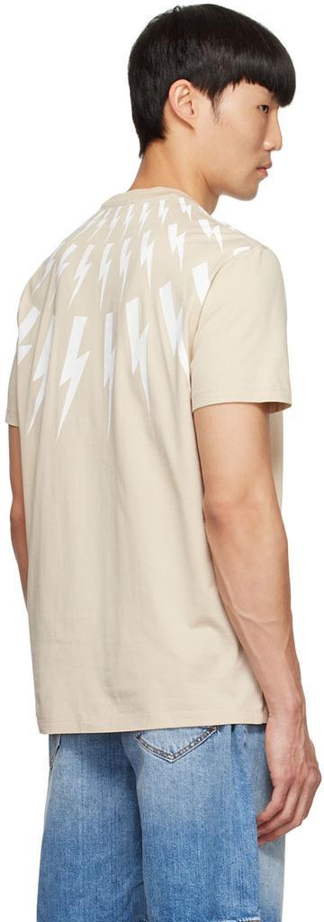 商品Neil Barrett|Beige Fair Isle Thunderbolt T-Shirt,价格¥646,第5张图片详细描述
