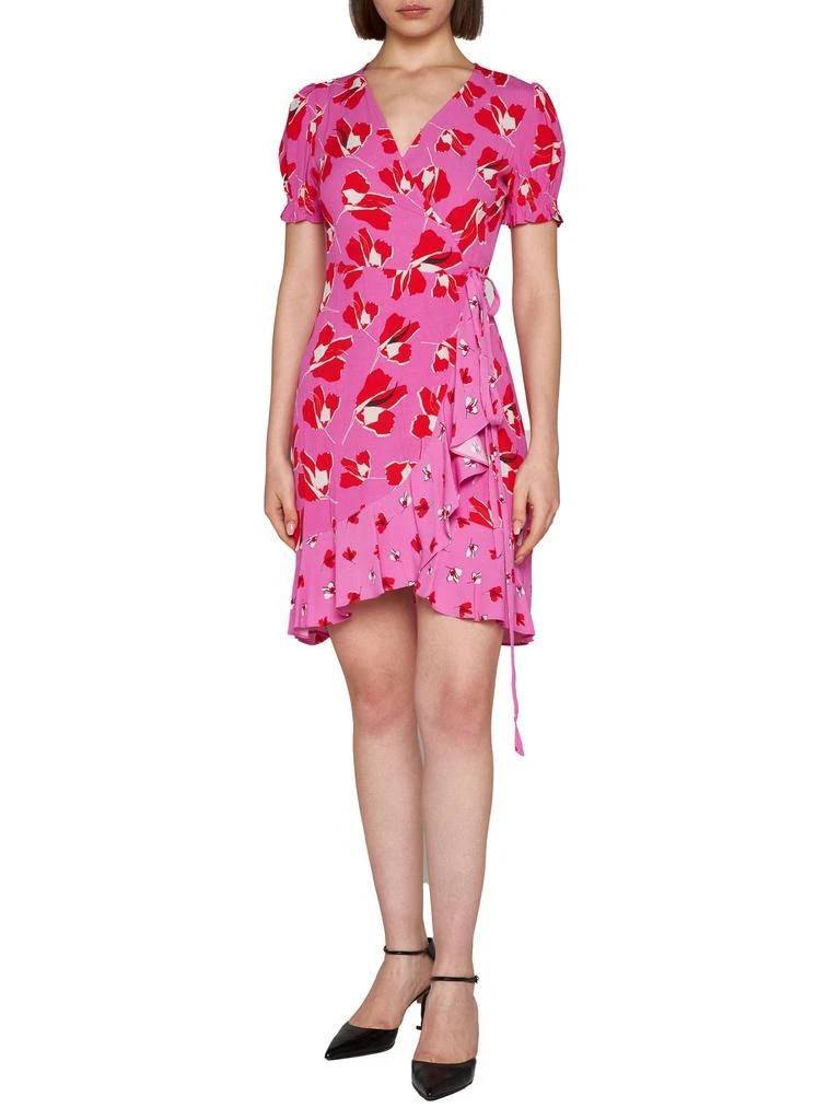 商品Diane von Furstenberg|Diane von Furstenberg Floral Printed V-Neck Dress,价格¥2266,第4张图片详细描述