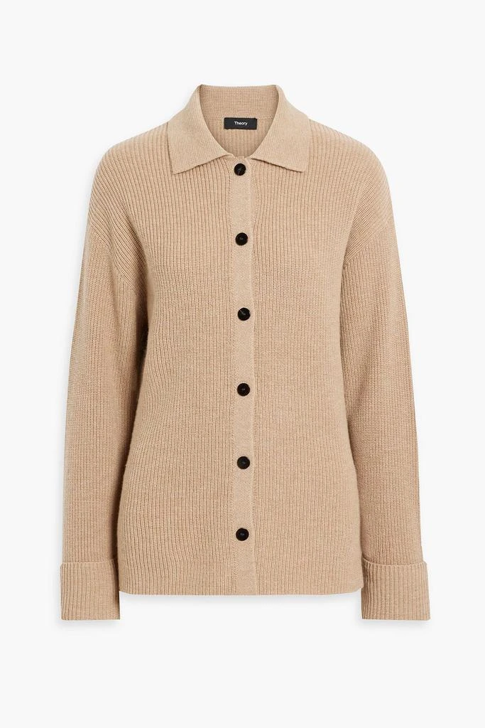 商品Theory|Ribbed merino wool and cashmere-blend cardigan,价格¥1271,第1张图片