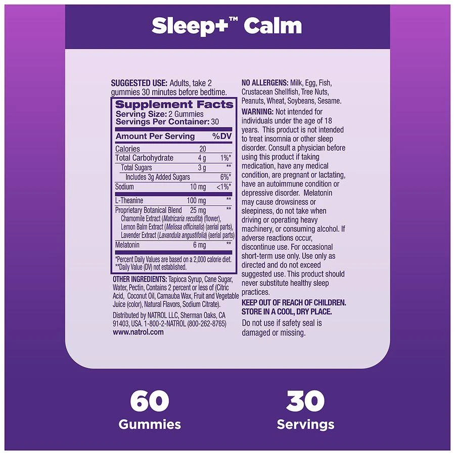 Sleep+ Calm, Melatonin and L-Theanine, Gummies Strawberry 商品