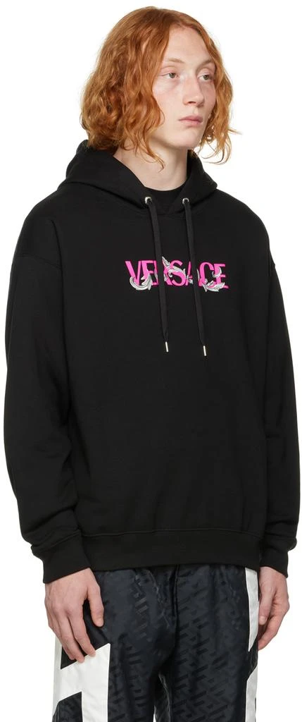 商品Versace|Black Flocked Hoodie,价格¥2424,第2张图片详细描述