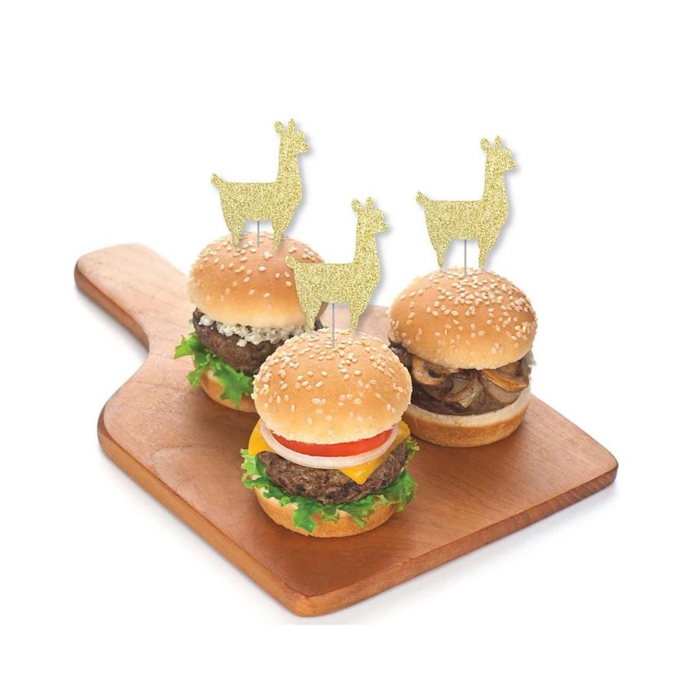 商品Big Dot of Happiness|Gold Glitter Llama - No-Mess Dessert Cupcake Toppers - Treat Picks - Set of 24,价格¥134,第3张图片详细描述