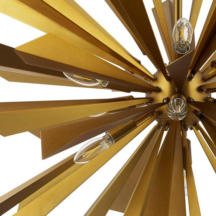 商品Modway|Pervade Starburst Brass Pendant 16-Light Chandelier,价格¥6040,第2张图片详细描述