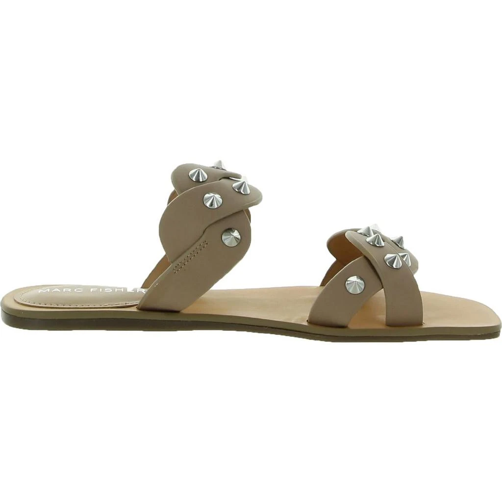 Marc Fisher Womens Bodil Faux Leather Metallic Slide Sandals 商品