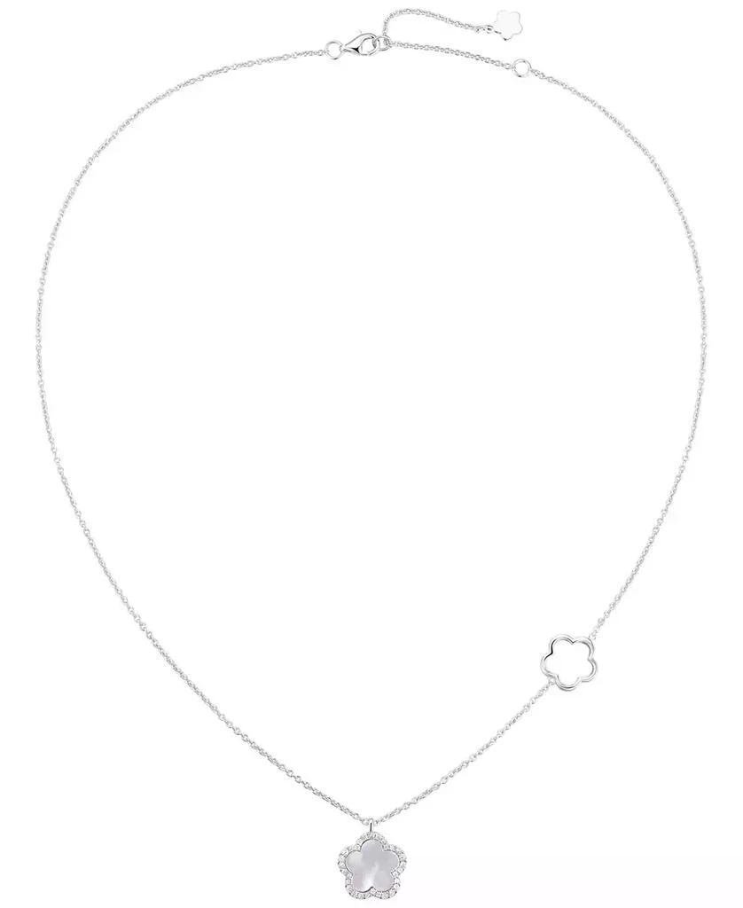 商品Macy's|Mother Of Pearl Flower Pendant Necklace in Sterling Silver, 16" + 2" extender,价格¥1511,第1张图片