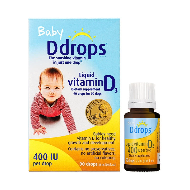 Ddrops儿童d3滴剂一岁以上宝宝补钙维D600iu维生素D3婴幼儿婴儿vd 商品