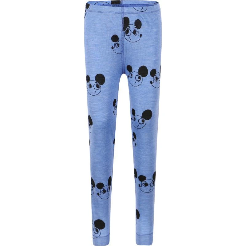 商品Mini Rodini|Mice print organic wool leggings in blue,价格¥429,第1张图片
