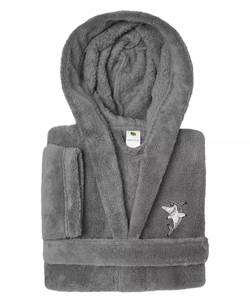 商品Linum Home Textiles|Kids Shark Super Plush Double Brushed Hooded Bathrobe,价格¥546,第3张图片详细描述