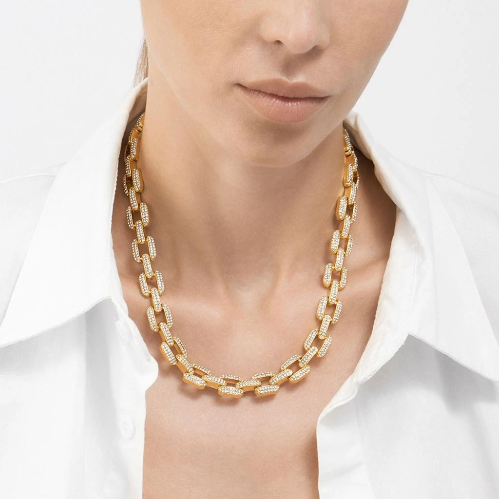 商品ADORNIA|14k Gold Plated Crystal Link Chain Necklace,价格¥501,第2张图片详细描述