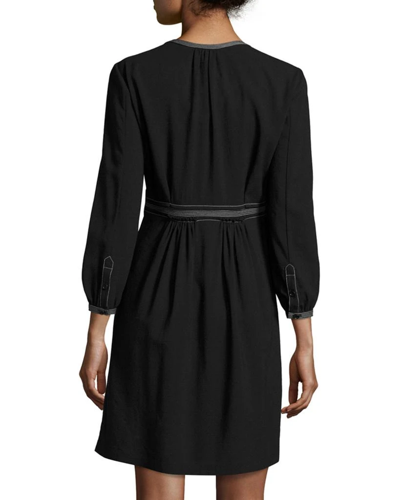 商品Burberry|Rachel Long-Sleeve Topstitched Wool Dress,价格¥1949,第2张图片详细描述