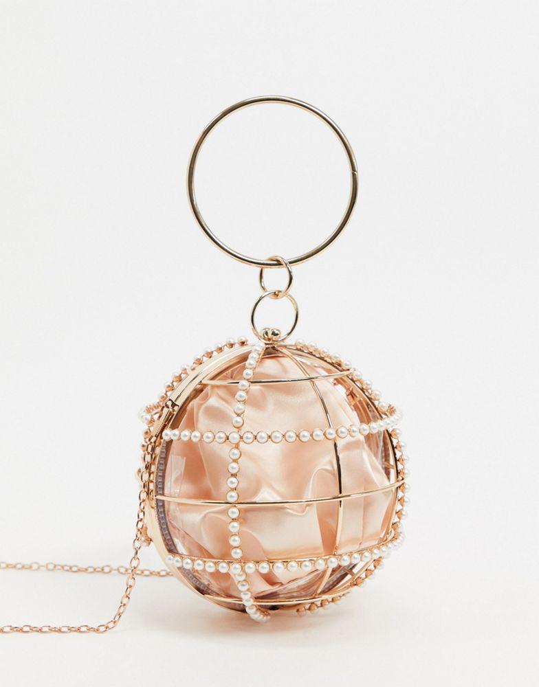 ASOS DESIGN cage sphere clutch bag with embellishment商品第1张图片规格展示