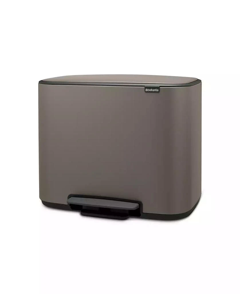 商品Brabantia|Bo Step on Dual Compartment Trash Can, 3 plus 6 Gallon, 11 plus 23 Liter,价格¥1470,第1张图片