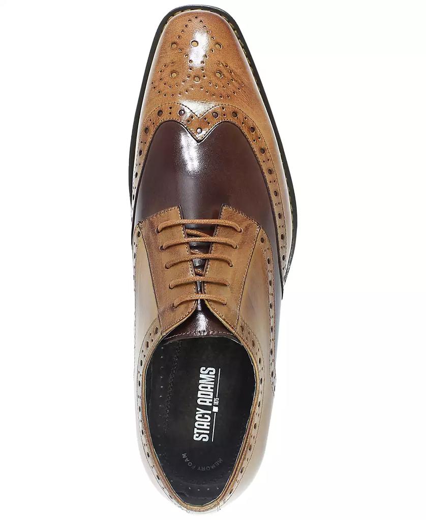 Scarpe Stringate Oxford Uomo Stacy Adams - Wingtip In Pelle Con Suola Morbida - Foto 5