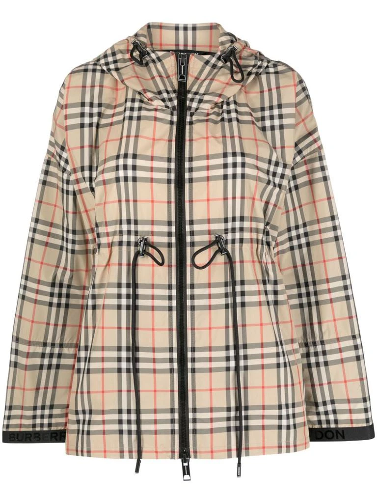 商品Burberry|BURBERRY - Check Motif Hooded Jacket,价格¥10622,第1张图片