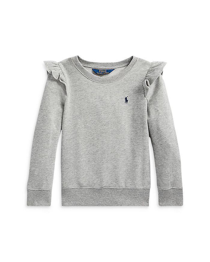 商品Ralph Lauren|Girls' Ruffled Fleece Sweatshirt - Little Kid,价格¥166,第3张图片详细描述