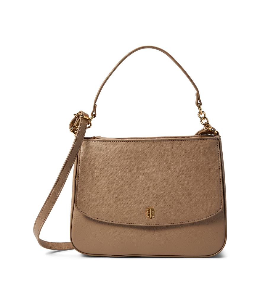 Yvette II Top-Handle Flap Satchel Saffiano PVC商品第1张图片规格展示