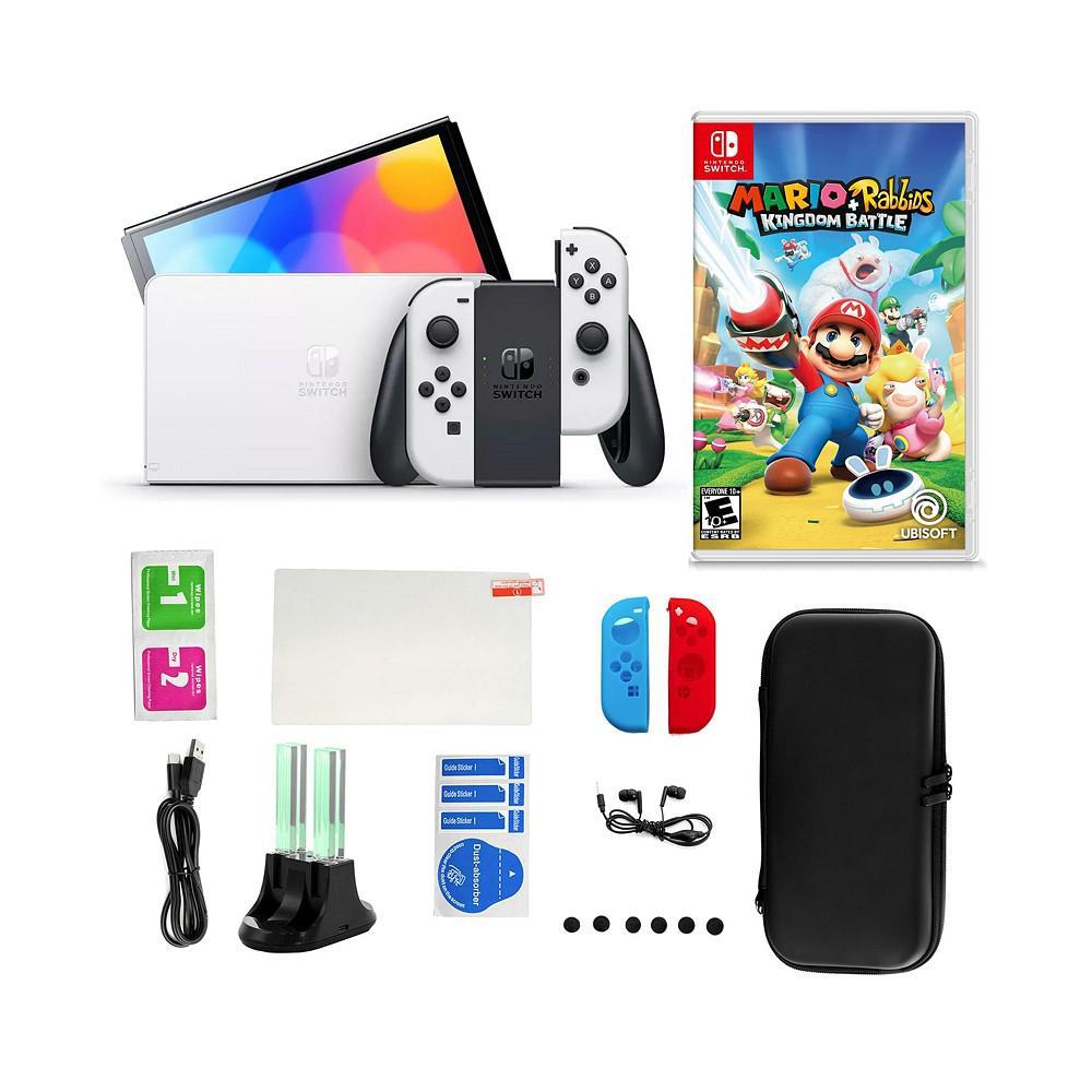 商品Nintendo|Switch OLED White with Mario Rabbids Kingdom Battle & Accessories,价格¥3170,第1张图片
