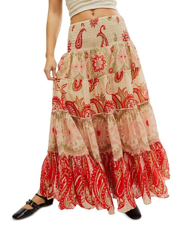 商品Free People|Super Thrills Printed Tiered Maxi Skirt,价格¥1108,第1张图片详细描述