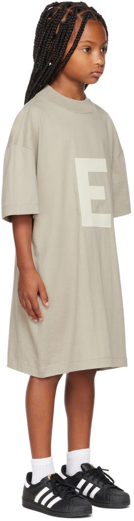 Kids Gray 'E'  T-Shirt Dress商品第2张图片规格展示