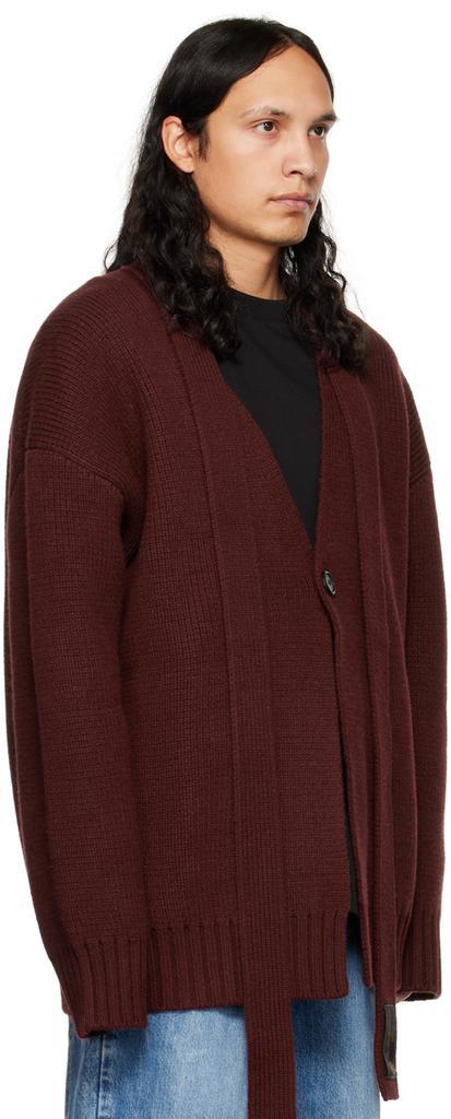 商品We11done|Burgundy Self-Tie Cardigan,价格¥1941,第4张图片详细描述