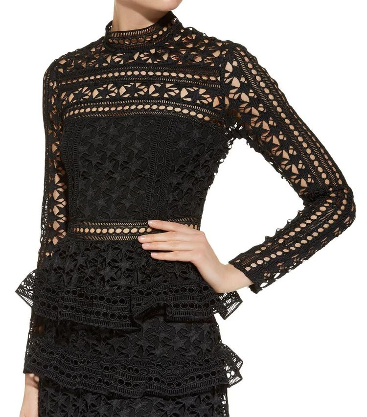 商品Self Portrait|Star Lace Long Sleeve Mini Dress,价格¥1415,第4张图片详细描述