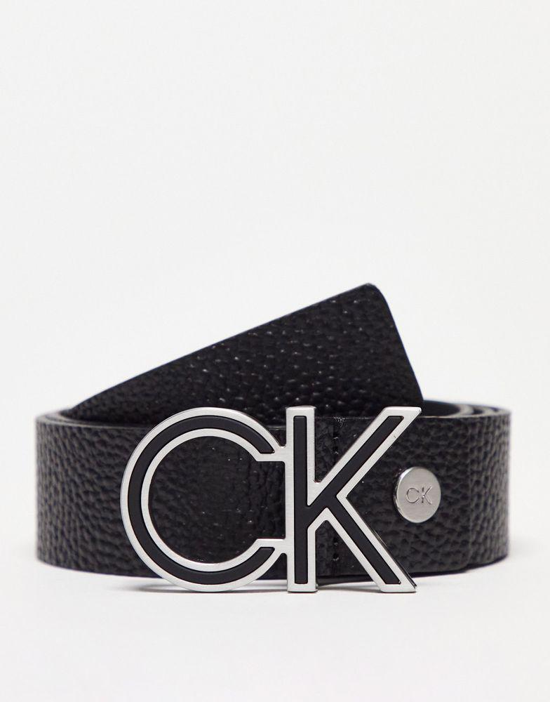 商品Calvin Klein|Calvin Klein logo belt in black,价格¥398,第1张图片